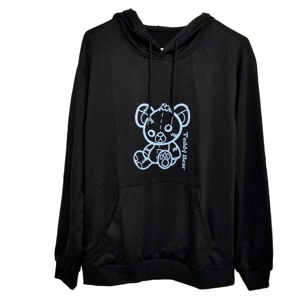 NEW SHEIN Unisex TEDDY Basic Hoodie Size M Color Black